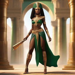 Create a concept art of an African Egyptian warrior