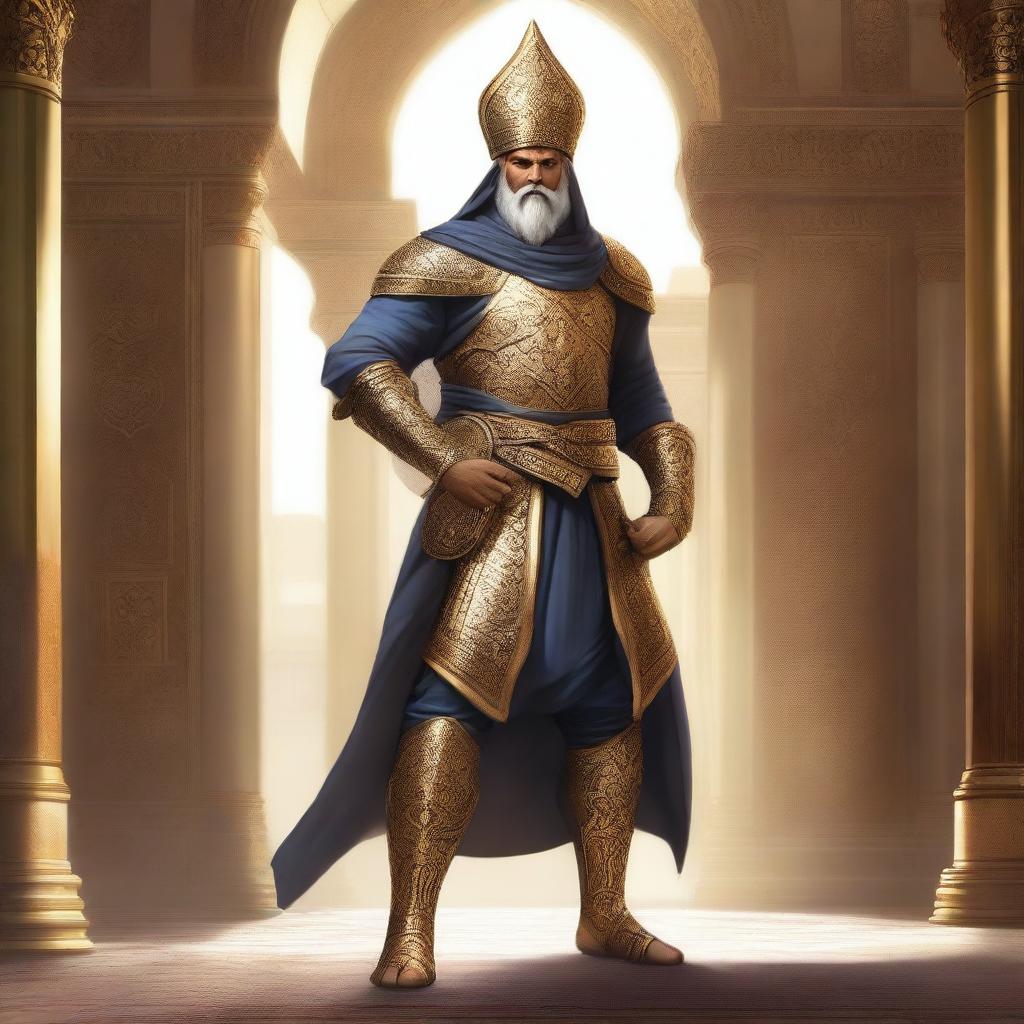 Create a concept art of a Persian warrior