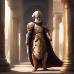 Create a concept art of a Persian warrior