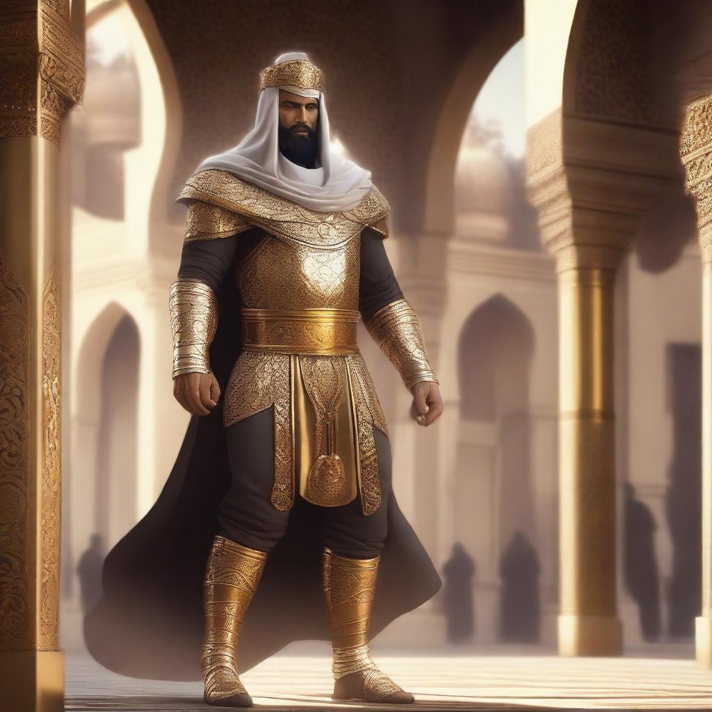 Create a concept art of an Arabic warrior