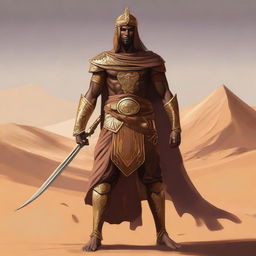 Create a concept art of a brown-skinned Arabic warrior