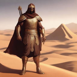 Create a concept art of a brown-skinned Arabic warrior