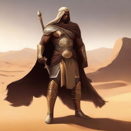 Create a concept art of a brown-skinned Arabic warrior