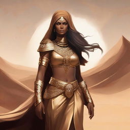 Create a concept art of a brown-skinned Arabic warrior