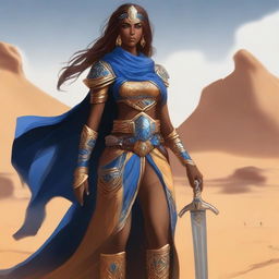 Create a concept art of a brown-skinned Arabic warrior