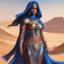 Create a concept art of a brown-skinned Arabic warrior