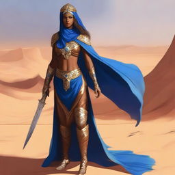 Create a concept art of a brown-skinned Arabic warrior