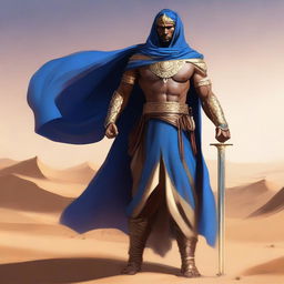 Create a concept art of a brown-skinned Arabic warrior