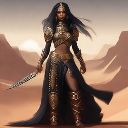 Create a concept art of a brown-skinned Arabic warrior