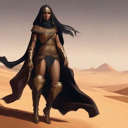 Create a concept art of a brown-skinned Arabic warrior