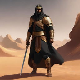 Create a concept art of a brown-skinned Arabic warrior