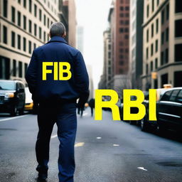 A full-body view of the back of an FBI agent