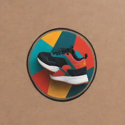 Design an energetic and bold logo for a sneaker brand, incorporating the slogan 'Pisando Fuerte' in a way that captures the spirit of strength and determination.