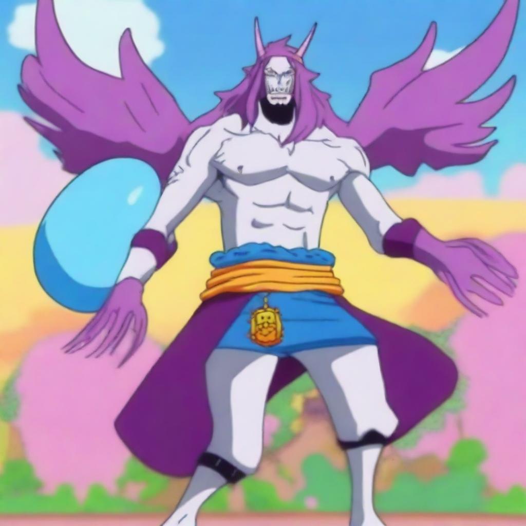 A character from One Piece who uses the mythical Zain devil fruit, transforming into a majestic unicorn