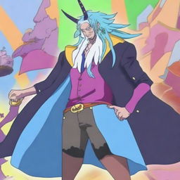 A character from One Piece who uses the mythical Zain devil fruit, transforming into a majestic unicorn