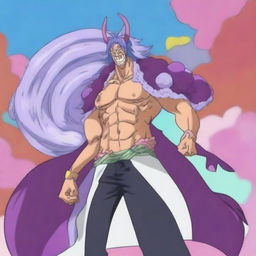 A character from One Piece who uses the mythical Zain devil fruit, transforming into a majestic unicorn