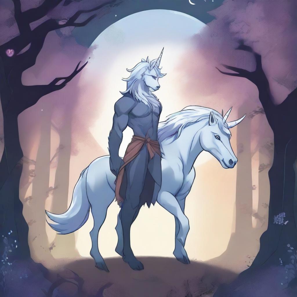 A person with werewolf-like powers, but instead of transforming into a wolf, they transform into a majestic unicorn