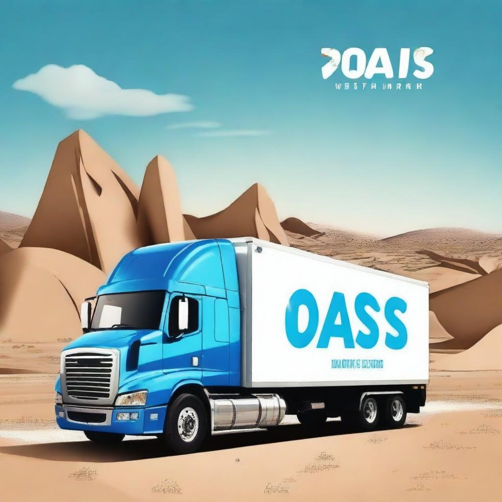 Create an album cover for a logistics company specializing in transporting Oasis water bottles called 'Wowsis Logistics'