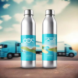 Create an album cover for a logistics company specializing in transporting Oasis water bottles called 'Wowsis Logistics'