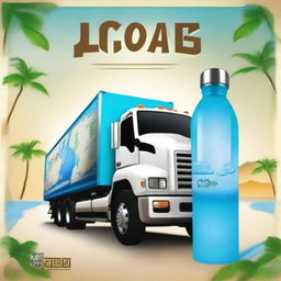 Create an album cover for a logistics company specializing in transporting Oasis water bottles called 'Wowsis Logistics'