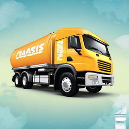 Create an album cover for a logistics company specializing in transporting Oasis water bottles called 'Wowsis Logistics'