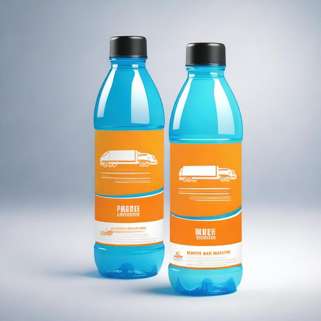 Create an album cover for a logistics company specializing in transporting Orange Oasis water bottles called 'Wowsis Logistics'