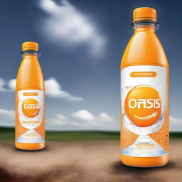 Create an album cover for a logistics company specializing in transporting Orange Oasis water bottles called 'Wowsis Logistics'