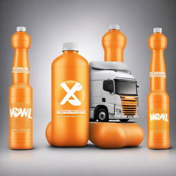 Create an album cover for a logistics company specializing in transporting Orange Oasis water bottles called 'Wowsis Logistics'