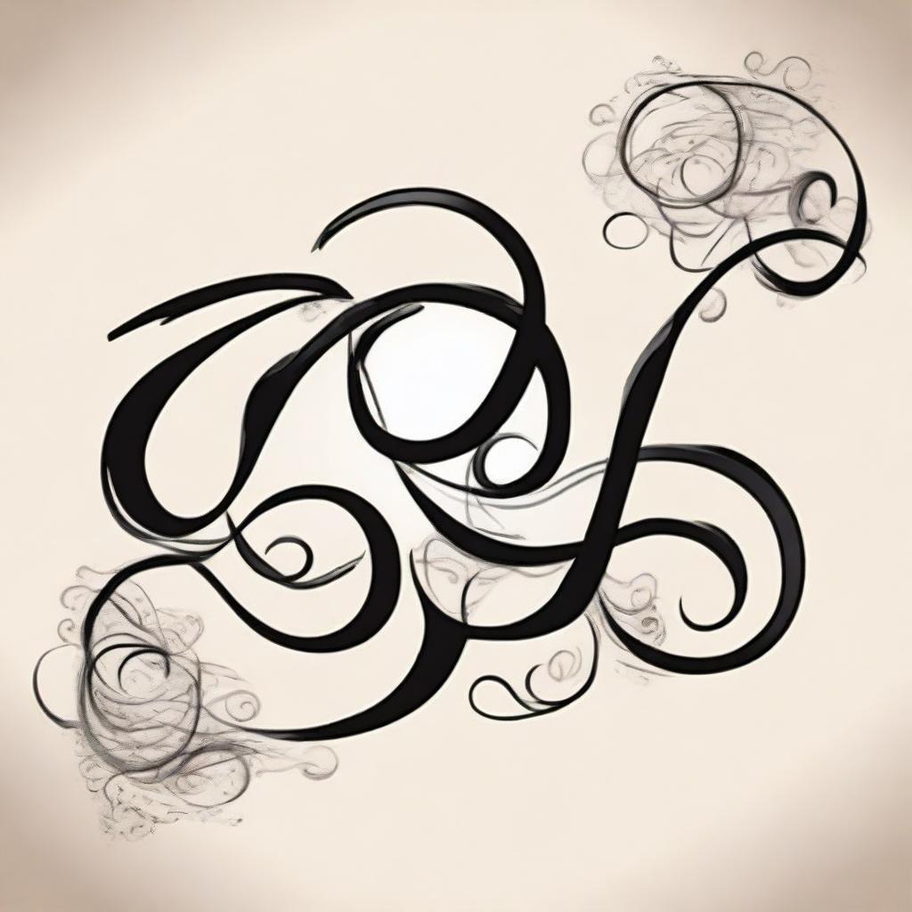 A beautiful calligraphy painting featuring elegant and intricate lettering