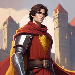 A non-realistic D&D painting style art of Jacob Elordi smiling with a raised eyebrow