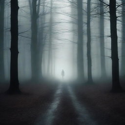 Create a front cover for a horror book titled 'A Step Into The Unknown'