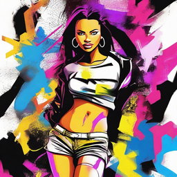 Create a poster for 'Nasty Girl' featuring a bold and confident female character in a dynamic and edgy pose