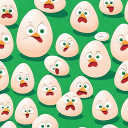 A humorous and quirky illustration of smelly chicken eggs