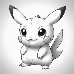 A detailed, black and white sketch of a lovable Pokemon, perfect for coloring activities