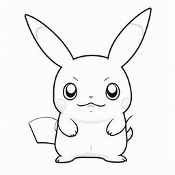 A detailed, black and white sketch of a lovable Pokemon, perfect for coloring activities