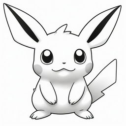 A detailed, black and white sketch of a lovable Pokemon, perfect for coloring activities