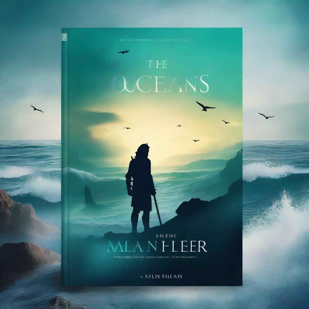 Design a captivating book cover for 'The Ocean’s Heir' with an intriguing background