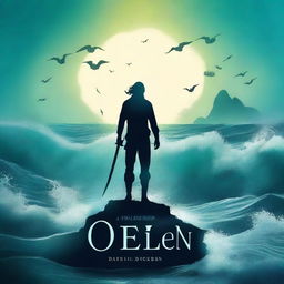 Design a captivating book cover for 'The Ocean’s Heir' with an intriguing background