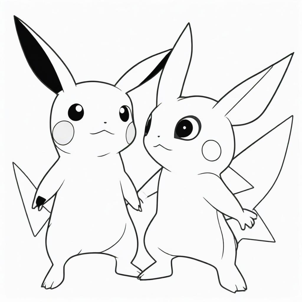 Pikachu And Greninja Coloring Page