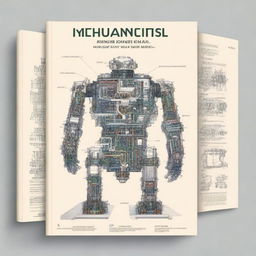 Create an engineering technical book cover for a book entitled 'MECHANISMS: SYNTHESIS AND ANALYSIS WITH APPLICATIONS IN ROBOTICS' by authors Daniel Martins and Estevan Hideki Murai