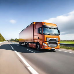 A heavy goods vehicle (HGV) driving on a highway