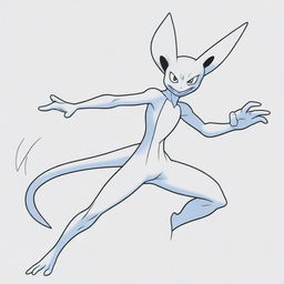 A detailed line art depiction of the Pokémon Greninja in a dynamic pose, perfect for coloring