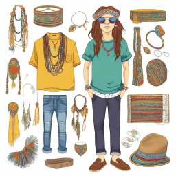 A stylish modern outfit for a hippy guy who is attending a party thrown by his classmates