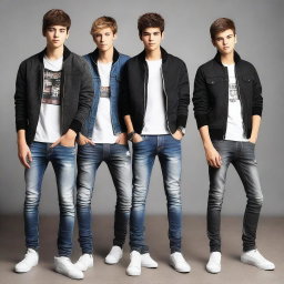 Stylish modern outfits for a teenage guy attending a party thrown by his classmates