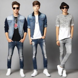 Stylish modern outfits for a teenage guy attending a party thrown by his classmates