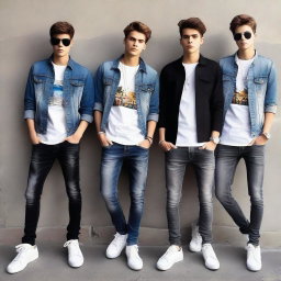Stylish modern outfits for a teenage guy attending a party thrown by his classmates