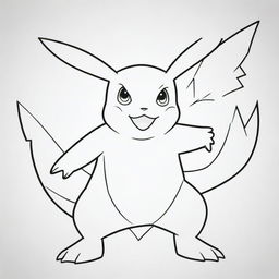 Create a line-art drawing of a supreme, powerful and fantastic Pokémon, ready to be colored.