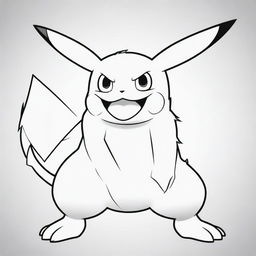 Create a line-art drawing of a supreme, powerful and fantastic Pokémon, ready to be colored.