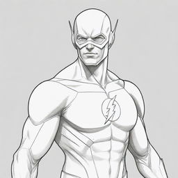 Create a unique and engaging line-art drawing of Flash, a superhero, suitable for coloring.