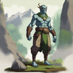 A detailed depiction of an Earth Genasi